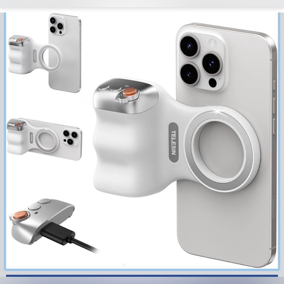 Telesin Other - 🚨BUNDLE ALERT 🚨 Tekesin Fun Shot Magnetic Grip2 & Magnetic C03 selfie light